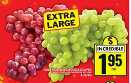 Food Basics EXTRA LARGE GREEN OR RED SEEDLESS GRAPES offer