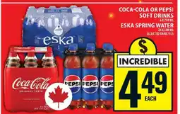 Food Basics Coca-Cola or Pepsi Soft Drinks, Eska Spring Water offer