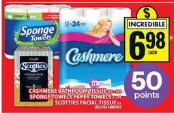 Food Basics Cashmere Bathroom Tissue, Sponge Towels Paper Towels, Scotties Facial Tissue offer