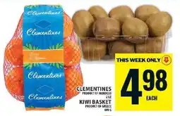 Food Basics Clementines & Kiwi Basket offer