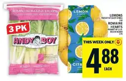 Food Basics Lemons and Romaine Hearts offer
