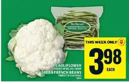 Food Basics Cauliflower and Green French Beans offer
