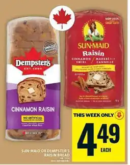 Food Basics Sun-Maid or Dempster's Raisin Bread offer