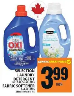 Food Basics SELECTION LAUNDRY DETERGENT / FABRIC SOFTENER offer