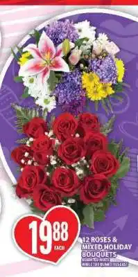 Food Basics 12 Roses & Mixed Holiday Bouquets offer