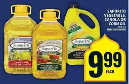 Food Basics Saporito Vegetable, Canola or Corn Oil offer