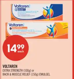 Shoppers Drug Mart VOLTAREN EXTRA STRENGTH (100g) or BACK & MUSCLE RELIEF (150g) EMULGEL offer