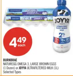 Shoppers Drug Mart BURNBRAE NATUREGG OMEGA 3, LARGE BROWN EGGS (1 Dozen) or JOYYA ULTRAFILTERED MILK (1L) offer