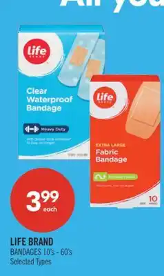 Shoppers Drug Mart LIFE BRAND BANDAGES offer