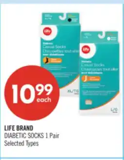 Shoppers Drug Mart LIFE BRAND DIABETIC SOCKS offer