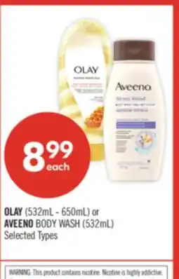 Shoppers Drug Mart OLAY (532mL - 650mL) or AVEENO BODY WASH (532mL) offer