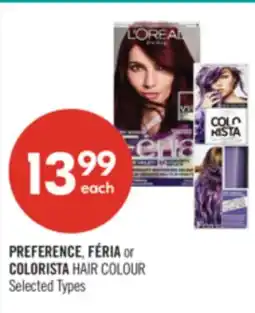 Shoppers Drug Mart PREFERENCE, FÉRIA or COLORISTA HAIR COLOUR offer