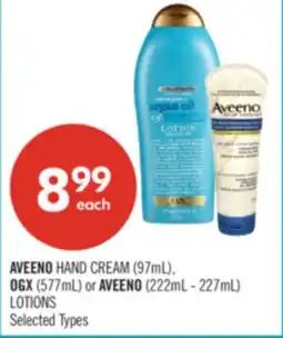 Shoppers Drug Mart AVEENO HAND CREAM (97mL), OGX (577mL) or AVEENO (222mL - 227mL) LOTIONS offer