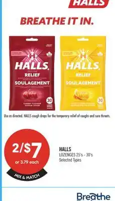 Shoppers Drug Mart HALLS LOZENGES offer