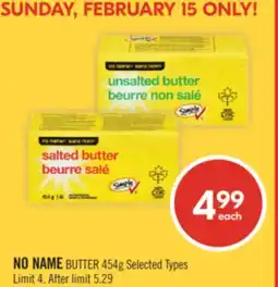 Shoppers Drug Mart NO NAME BUTTER offer