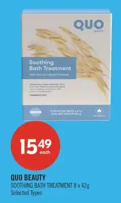 Shoppers Drug Mart QUO BEAUTY SOOTHING BATH TREATMENT offer