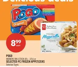 Shoppers Drug Mart POGO WIENERS ON A STICK (8's - 10's) or SELECTED PC FROZEN APPETIZERS offer