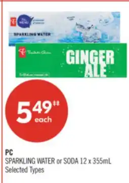 Shoppers Drug Mart PC SPARKLING WATER or SODA offer