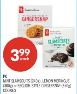 Shoppers Drug Mart PC MINT SLAMSCUITS (240g), LEMON MERINGUE (300g) or ENGLISH-STYLE GINGERSNAP (350g) COOKIES offer