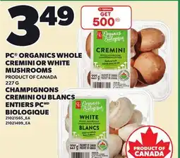 Independent City Market PC ORGANICS WHOLE CREMINI OR WHITE MUSHROOMS offer
