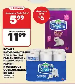 Independent City Market ROYALE BATHROOM TISSUE 12 DOUBLE ROLLS OR FACIAL TISSUE 6'S offer