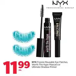 Rexall NYX Freezie Reusable Eye Patches, Worth The Hype Mascara or Ultimate Shadow Primer offer