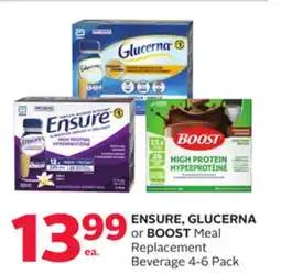 Rexall ENSURE, GLUCERNA or BOOST Meal Replacement offer