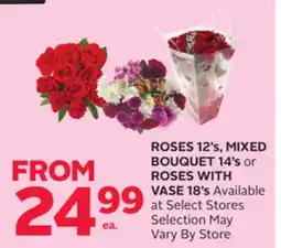 Rexall ROSES 12' s, MIXED BOUQUET 14' s or ROSES WITH VASE 18' s offer