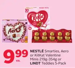 Rexall NESTLÉ Smarties, Aero or KitKat Valentine Minis 219g-354g or LINDT Teddies 5-Pack offer
