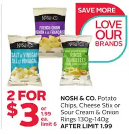 Rexall NOSH & CO. Potato Chips, Cheese Stix or Sour Cream & Onion Rings offer