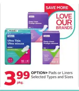 Rexall OPTION+ Pads or Liners offer
