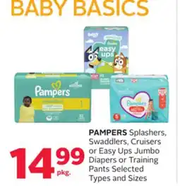 Rexall PAMPERS Splashers, Swaddlers, Cruisers or Easy Ups Jumbo Diapers or Training Pants offer
