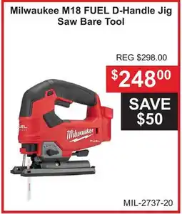 Atlas Tools & Machinery Milwaukee M18 FUEL D-Handle Jig Saw Bare Tool offer