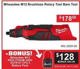 Atlas Tools & Machinery Milwaukee M12 Brushless Brushless 3 offer