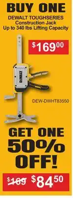 Atlas Tools & Machinery DEWALT TOUGHSERIES Construction Jack Up to 340 lbs Lifting Capacity offer