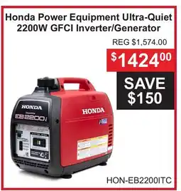 Atlas Tools & Machinery Honda Power Equipment Ultra-Quiet 2200W GFCI Inverter/Generator offer
