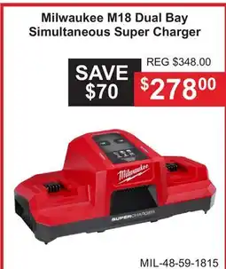 Atlas Tools & Machinery Milwaukee M18 Dual Bay Simultaneous Super Charger offer