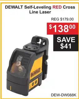 Atlas Tools & Machinery DEWALT Self-Leveling RED Cross Line Laser offer