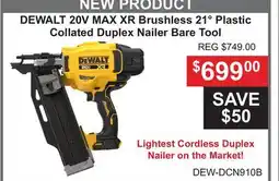 Atlas Tools & Machinery DEWALT 20V MAX XR Brushless 21° Plastic Collated Duplex Nailer Bare Tool offer