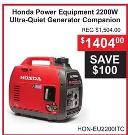 Atlas Tools & Machinery Honda Power Equipment 2200W Ultra-Quiet Generator Companion offer