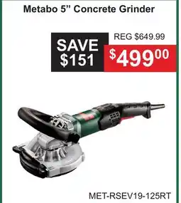 Atlas Tools & Machinery Metabo 5 Concrete Grinder offer