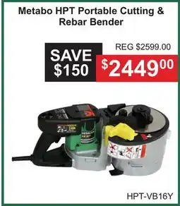 Atlas Tools & Machinery Metabo HPT Portable Cutting & Rebar Bender offer