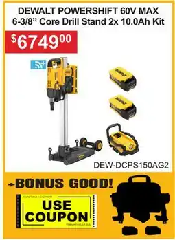 Atlas Tools & Machinery DEWALT POWERSHIFT 60V MAX 6-3/8 Core Drill Stand 2x 10 offer