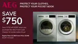 Goemans Appliances AEG Front Load Washer & Condensation Dryer offer