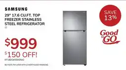 Goemans Appliances Samsung 17.6 CU. FT. TOP FREEZER STAINLESS STEEL REFRIGERATOR offer