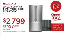 Goemans Appliances KITCHENAID 23 CU.FT. COUNTER-DEPTH FRENCH DOOR REFRIGERATOR offer
