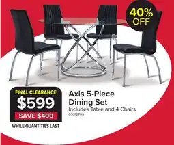 Leon's Axis 5-Piece Round Dining Room Set - Glass and Chrome offer