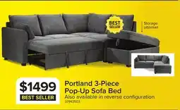 Leon's Portland 3-Piece Sectional with Left-Facing Pop-Up Bed - Grey offer