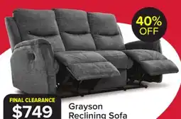 Leon's Grayson Reclining Sofa - Charcoal offer