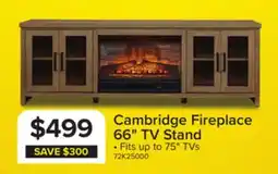 Leon's Cambridge 66 Fireplace TV Stand - Natural Oak offer